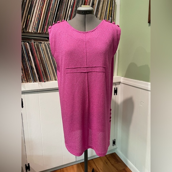 Vintage Knit Pink Shift Dress - Picture 1 of 6